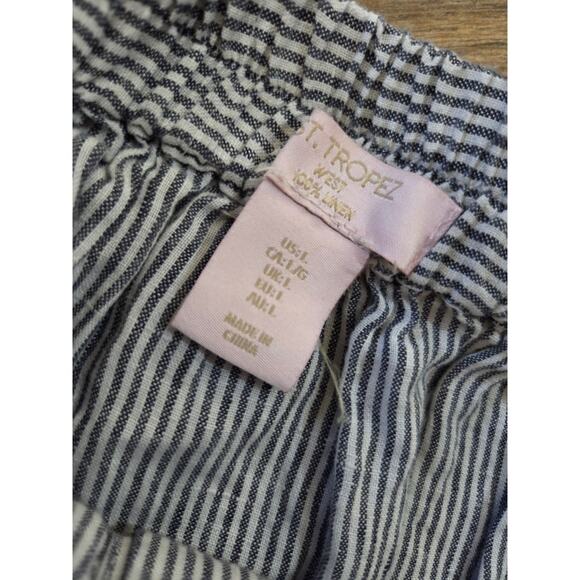 St Tropez West Linen Stripped Long Maxi SKIRT Blue Yacht - Picture 6 of 9